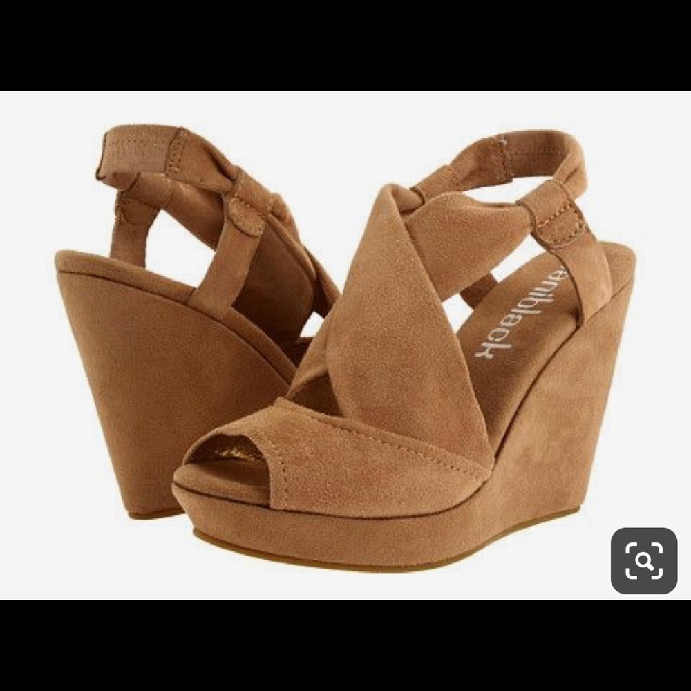 DaniBlack Marlene Platform Wedge in Suede Dust​​​​​​​​​​